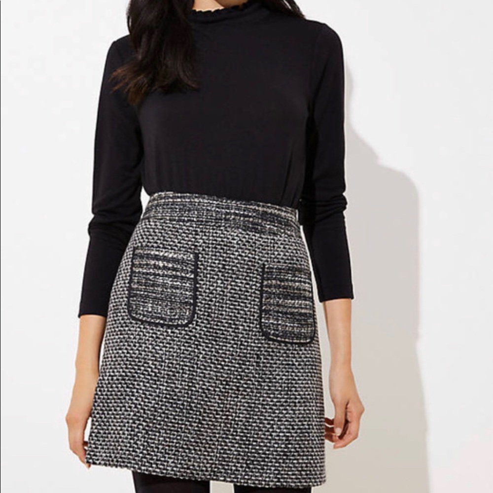 Loft Tweed Front Pocket Skirt